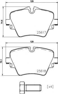 Колодки гальмівні передн. F40/F45/F46/G20/F90/G31/F97 14- HELLA 8DB355023-131