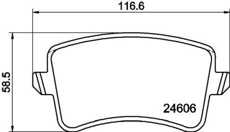 Колодки гальмiвнi дискові комплект; задн. HELLA 8DB355025381