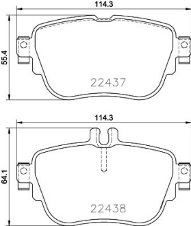 Гальмівні колодки дискові зад. MERCEDES C W205 13- E W213 16- HELLA 8DB 355 025781