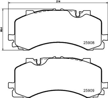 Колодки гальмiвнi комплект HELLA 8DB355036471