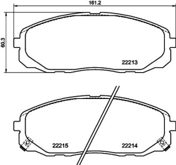 Колодки гальмівні, дискове гальмо HELLA 8DB355039441 (фото 1)