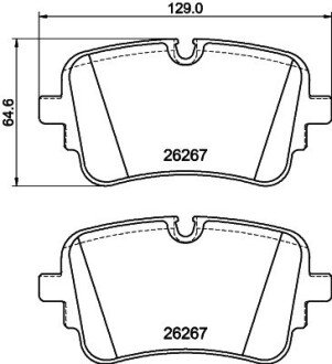 Комплект гальмівних накладок, дискове гальмо HELLA 8DB355041001