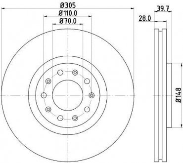 Диск гальмівний HELLA 8DD355116631