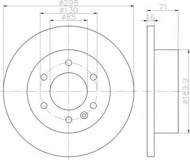 Гальмівний диск зад. Sprinter/Crafter 06- (3.0-3.5t) 298mm HELLA 8DD355117-641