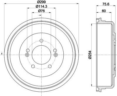 Барабан гальмівний HELLA 8DT355303351