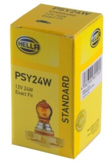 Лампа розжарювання PSY24W 12V 24W PG20/4 жовтий (бурштиновий) HELLA 8GA223569031