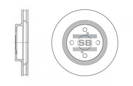 Гальмівний диск передній Hi-Q (SANGSIN) SD4006 (фото 1)