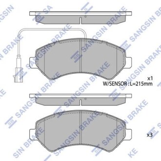 Колодки гальмові дискові передні Hi-Q (SANGSIN) SP1716A