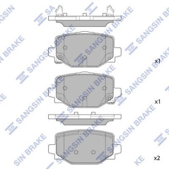 Колодки гальмівні дискові (комплект 4 шт) Hi-Q (SANGSIN) SP4367