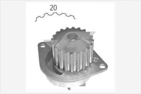 Насос водяной Citroen Xsara/Nissan Micra/Peugeot 205, 306, 309, 405 1.4; 1.5D; 1.6 (91-) HUTCHINSON WP17