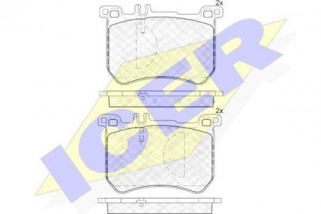 Комплект гальмівних колодок (дискових) ICER 182100 (фото 1)