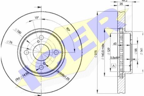 Диск гальмівний ICER 78BD20802