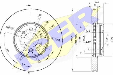 Диск гальмівний ICER 78BD60452