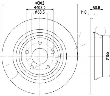 Диск тормозной зад. Ford Mondeo V, Ford Usa Fusion 1.0-2.0H (12-) JAPKO 610310