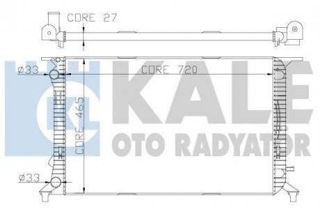 Радіатор охолодження Audi A4, A5, A6, Q3, Q5 OTO RADYATOR Kale 342340