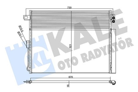 Радиатор кондиционера Jeep Grand Cherokee IV (With Oil Cooler) OTO RADYATOR Kale 343185