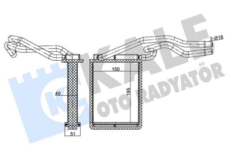 Радіатор обігрівача Ford Fiesta V, Fusion, Mazda 2 OTO RADYATOR Kale 346540