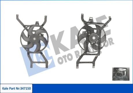 Вентилятор охолодження радіатора з кожухом Dacia Logan OTO RADYATOR Kale 347150 (фото 1)