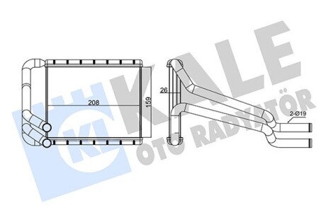 Радіатор обігрівача Hyundai Elentra, I30, Kia CeeD, Pro CeeD Heater OTO RADYATOR Kale 347350