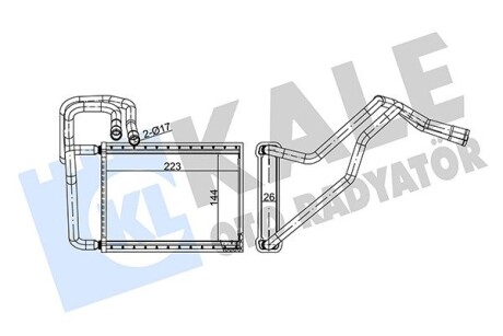 Радіатор обігрівача Kia Cerato Heater OTO RADYATOR Kale 347405