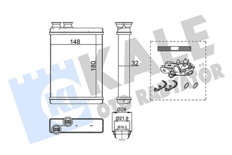 Радиатор отопителя Peugeot 308 II, 308 Sw II OTO RADYATOR Kale 355235