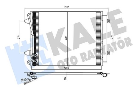 Радиатор кондиционера Volkswagen CC, Passat, Passat Alltrack OTO R Kale 376100 (фото 1)