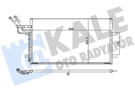 Радиатор кондиционера Ford C-Max, Focus C-Max, Focus II OTO RADYAT Kale 386100