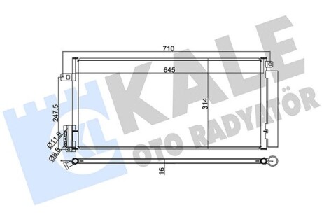 Радиатор кондиционера Fiat Bravo II, Punto/Opel Corsa D OTO RADYATOR Kale 389100