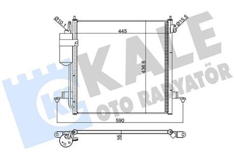 Радіатор кондиціонера Mitsubishi L200 2.5TD (06-) АКПП,МКПП OTO RADYATOR Kale 393100