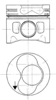 Поршень VW 79,76 +0.25 1-2 цмліндри KOLBENSCHMIDT 94427710