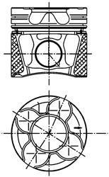 Поршень з кільцями, стандарт KOLBENSCHMIDT 99535600 (фото 1)