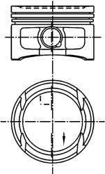 Поршень 0.50 VW Caddy 1.4 i 00-> (77.01 mm) KOLBENSCHMIDT 99562620 (фото 1)