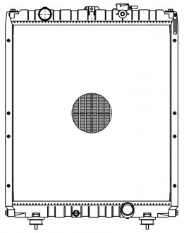 Радиатор охлаждения Hyundai HD/County (98-) (508*570*26) LUZAR LRc 0809