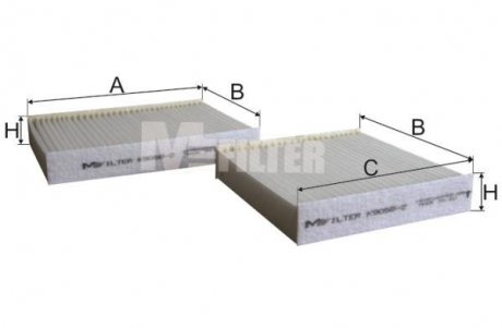 Фильтр салона Citroen C3 10-/Peugeot 207 06-/208 12- M-FILTER K 9058-2