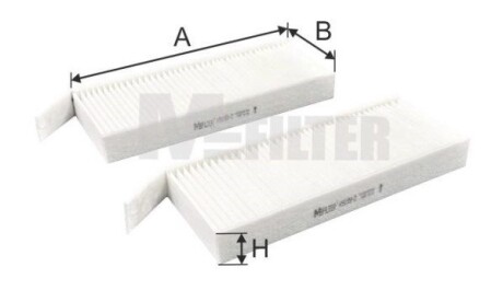 Фільтр салону Peugeot 308 13- (к-кт 2 шт) M-FILTER K 9199-2