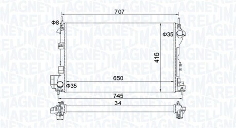 Радіатор системи охолодження MAGNETI MARELLI 350213195700