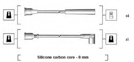 Комплект ізольованих проводів для свічок запалення MAGNETI MARELLI 941185050766