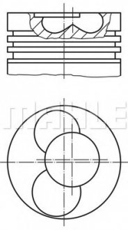 Поршень T5 1.9TDI (79.51mm STD)(1-2 цил.) MAHLE / KNECHT 030 86 00 (фото 1)