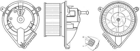 Вентилятор обігрівача салону Sprinter/LT 96-06 MAHLE / KNECHT AB 271 000S