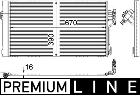 A_Радіатор кондиціонеру MERCEDES W639 03- MAHLE / KNECHT AC761000P