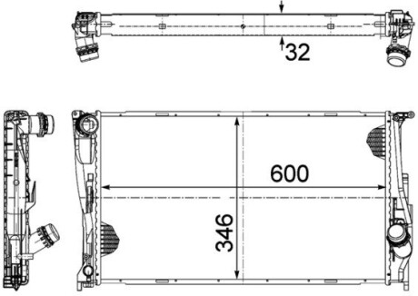 A_Радіатор 346 mm BMW MAHLE / KNECHT CR1083000P