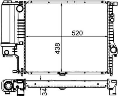 Радіатор охолодження двигуна E39 2.0-2.8 (Premium Line! OE) MAHLE / KNECHT CR 244 001S