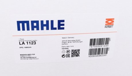 Фильтр салона MAHLE / KNECHT LA1123