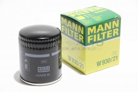 Фильтр масла Passat B5 2.8/A4 2.4/3/0/A6 2.4/3.0 97 (97>) MANN W 930/21 (фото 1)