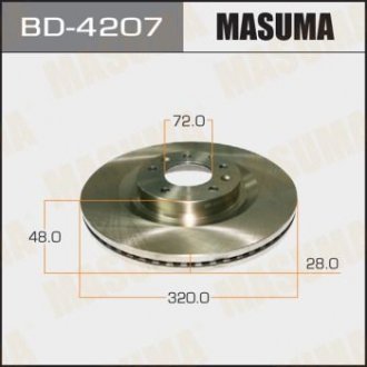 Диск гальмівний передній (кратно 2) Mazda CX-7, CX-9 (07-12) (BD-4207) MASUMA BD4207