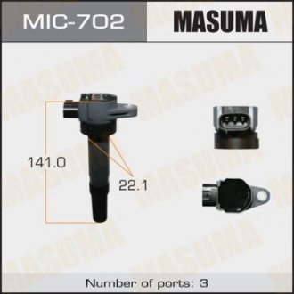 Котушка запалювання Suzuki SX4, Vitara 1.6 (14-) (MIC-702) MASUMA MIC702