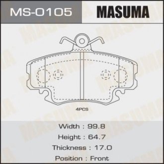 Колодки тормозные AN-4014K, P68008 передн RENAULT LOGAN MCV II 1.5 dCi MASUMA MS0105