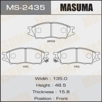 Колодка тормозная передняя Mitsubishi Lancer (00-08) MASUMA MS2435