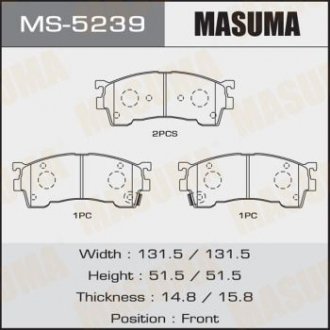 Колодки гальмівні передн (MS-5239) MASUMA MS5239