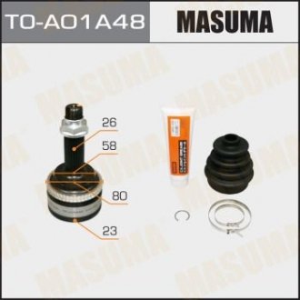 ШРУС 23x58x26 x48 TOYOTA COROLLA (02-12), TOYOTA AVENSIS (03-08) MASUMA TOA01A48